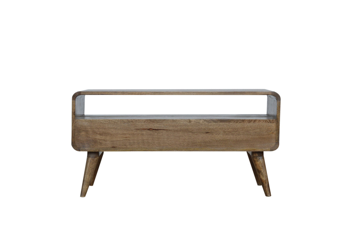 Curved Grey Washed Media Unit NOVEX FURNITURES