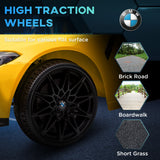 AIYAPLAY 12V BMW M4 Licensed Kids Car with Easy Transport, Remote Control, Suspension, Music, Horn, LED Lights - Yellow-7