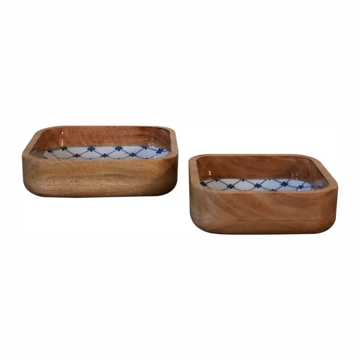 Blue and White Square Bowl Set of 2 NOVEX FURNITURES