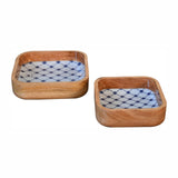 Blue and White Square Bowl Set of 2 NOVEX FURNITURES