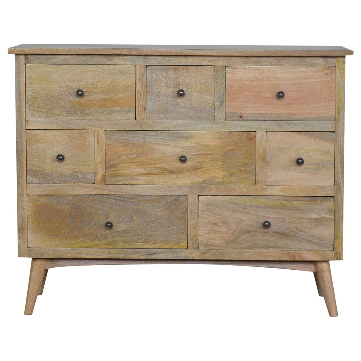 Oak-ish Solid Wood 8 Drawer Chest NOVEX FURNITURES