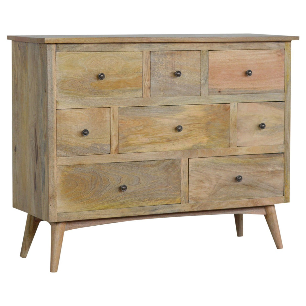 Oak-ish Solid Wood 8 Drawer Chest NOVEX FURNITURES
