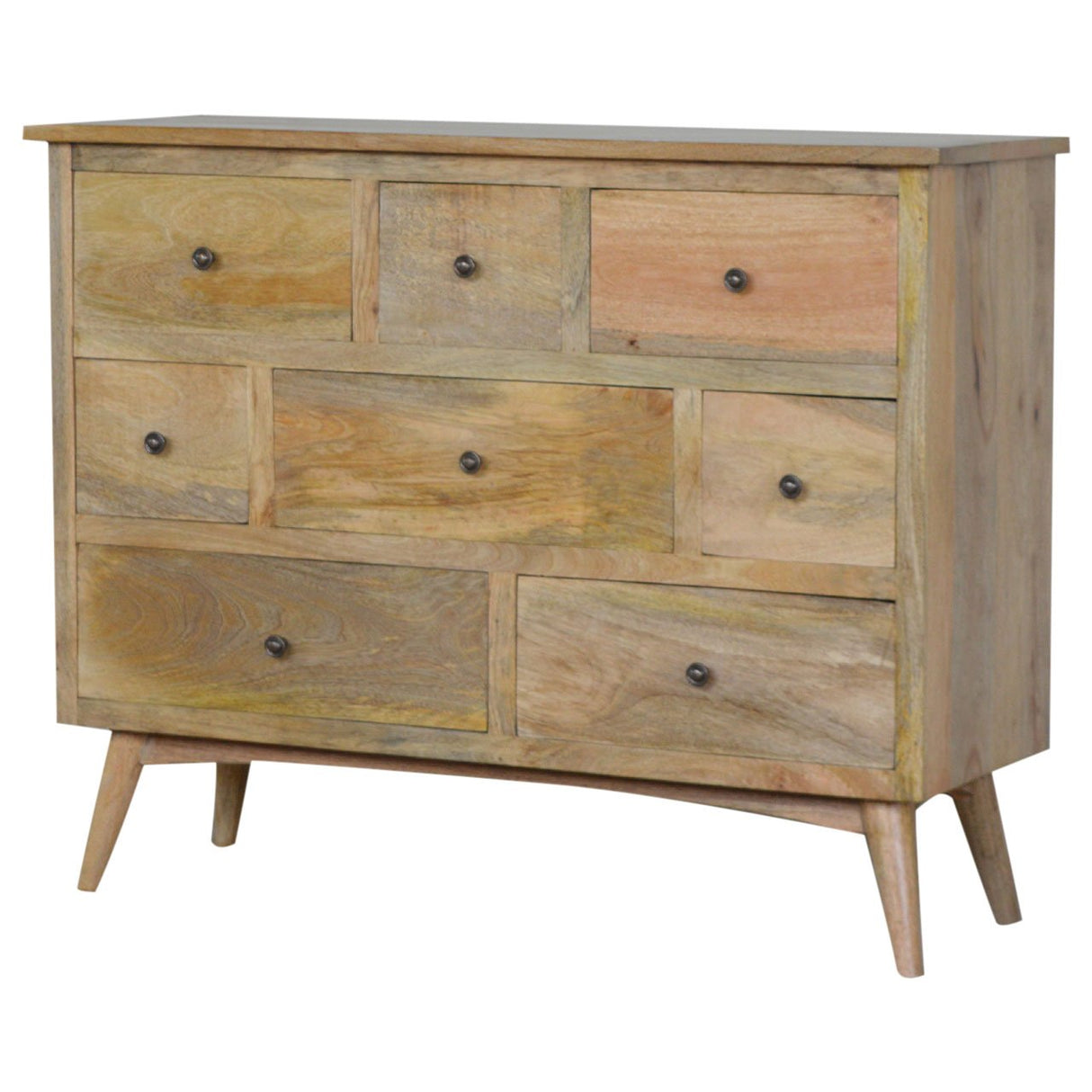 Oak-ish Solid Wood 8 Drawer Chest NOVEX FURNITURES
