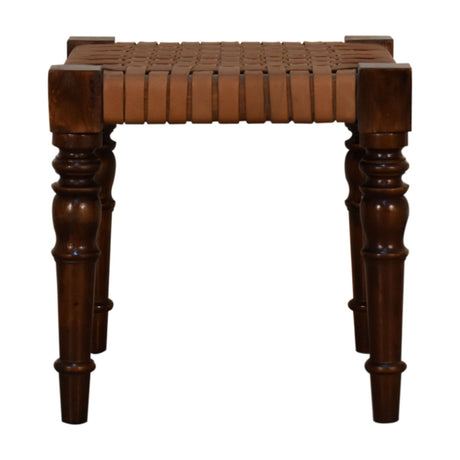 Woven Leather Footstool NOVEX FURNITURES