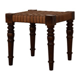 Woven Leather Footstool NOVEX FURNITURES