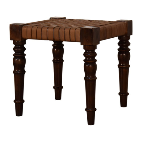 Woven Leather Footstool NOVEX FURNITURES