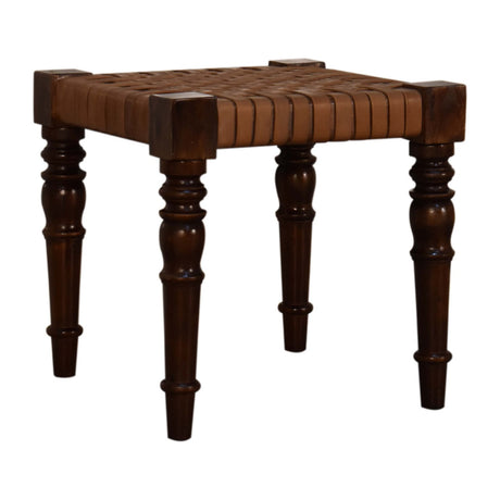 Woven Leather Footstool NOVEX FURNITURES