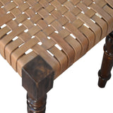 Woven Leather Footstool NOVEX FURNITURES