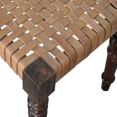 Woven Leather Footstool NOVEX FURNITURES