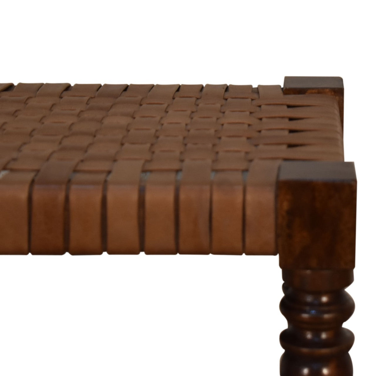 Woven Leather Footstool NOVEX FURNITURES