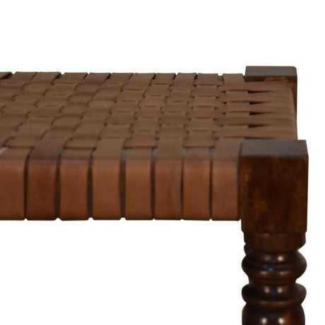 Woven Leather Footstool NOVEX FURNITURES