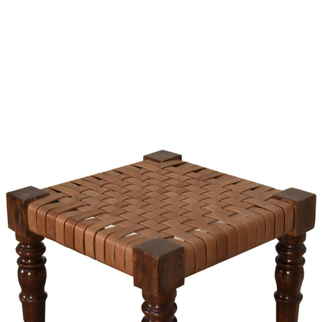 Woven Leather Footstool NOVEX FURNITURES