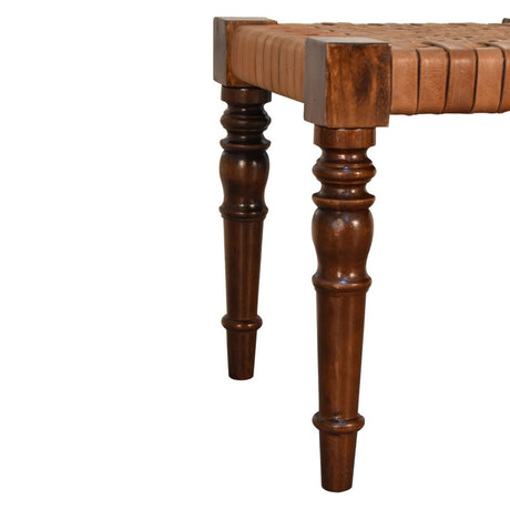 Woven Leather Footstool NOVEX FURNITURES