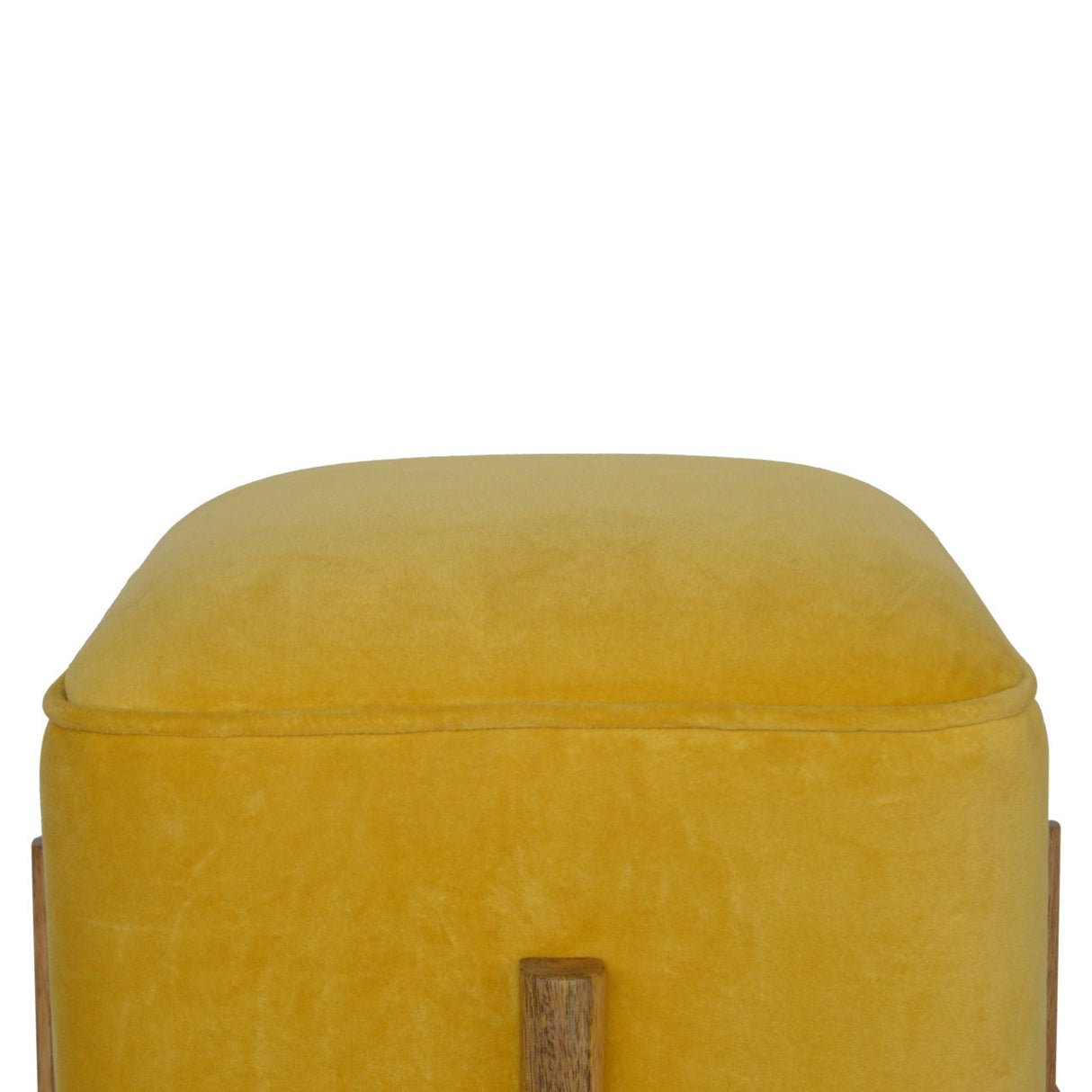 Mustard Velvet Solid Footstool NOVEX FURNITURES