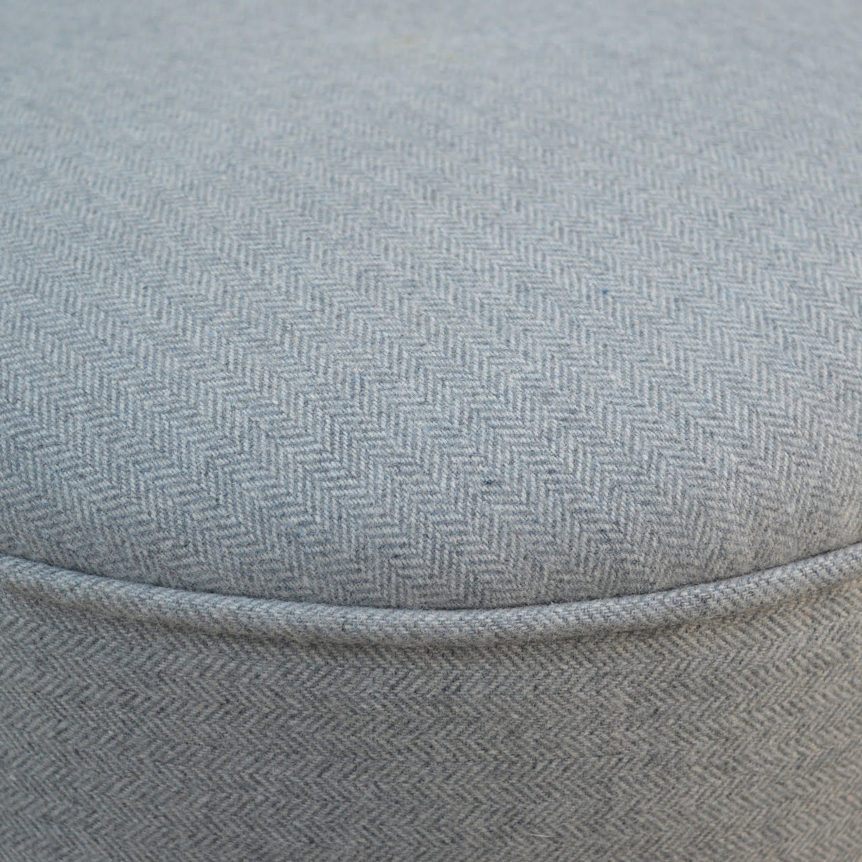 Round Grey Tweed Footstool NOVEX FURNITURES