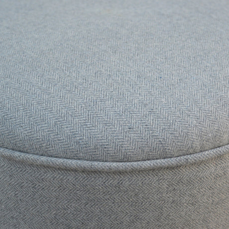 Round Grey Tweed Footstool NOVEX FURNITURES