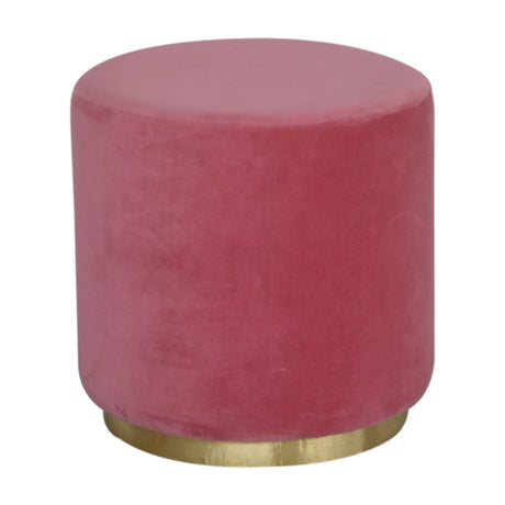 Large Pink Footstool with Gold Base NOVEX FURNITURES
