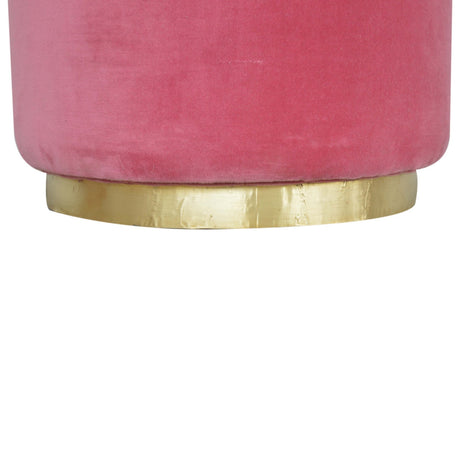 Large Pink Footstool with Gold Base NOVEX FURNITURES