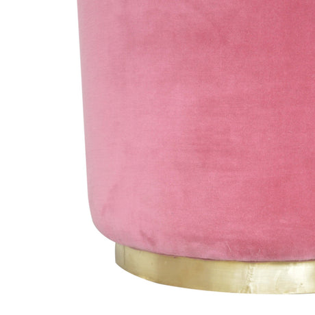 Large Pink Footstool with Gold Base NOVEX FURNITURES