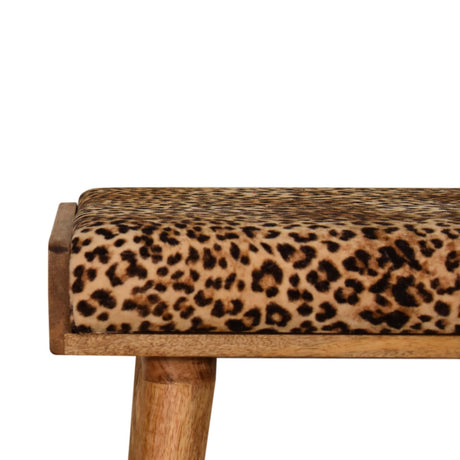 Leopard Velvet Tray Style Footstool NOVEX FURNITURES