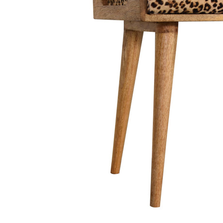 Leopard Velvet Tray Style Footstool NOVEX FURNITURES