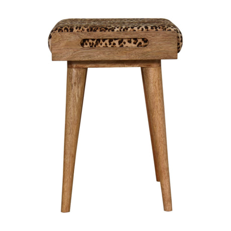Leopard Velvet Tray Style Footstool NOVEX FURNITURES