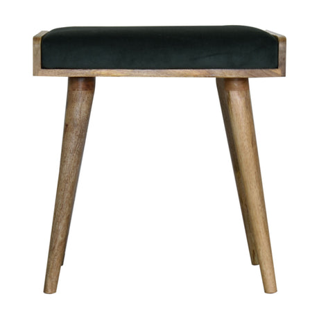 Emerald Velvet Tray Style Footstool NOVEX FURNITURES