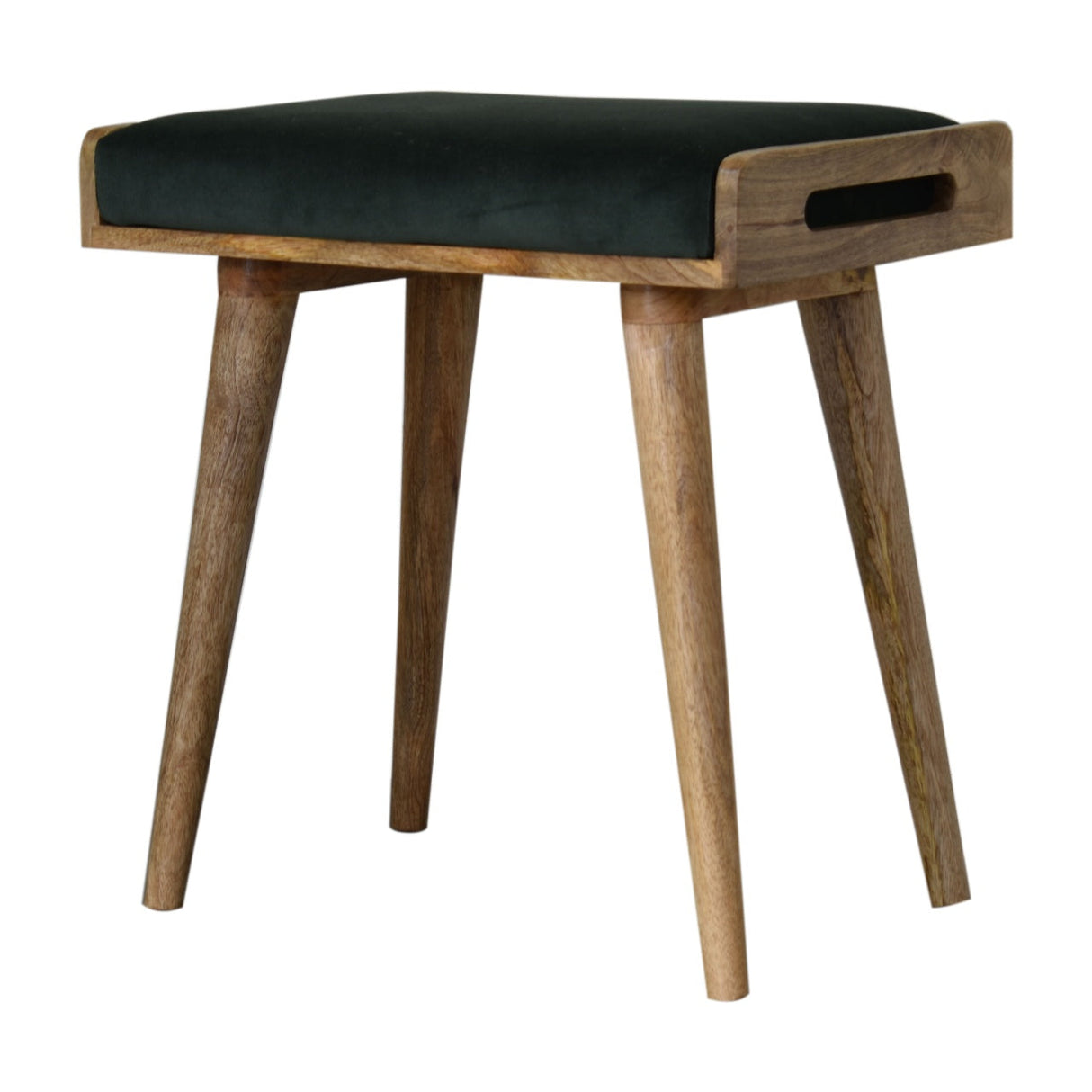 Emerald Velvet Tray Style Footstool NOVEX FURNITURES