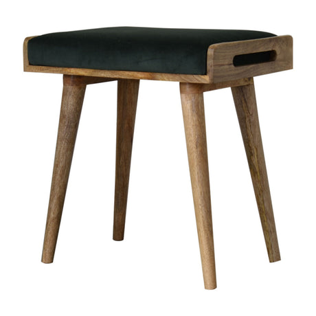 Emerald Velvet Tray Style Footstool NOVEX FURNITURES