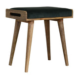 Emerald Velvet Tray Style Footstool NOVEX FURNITURES