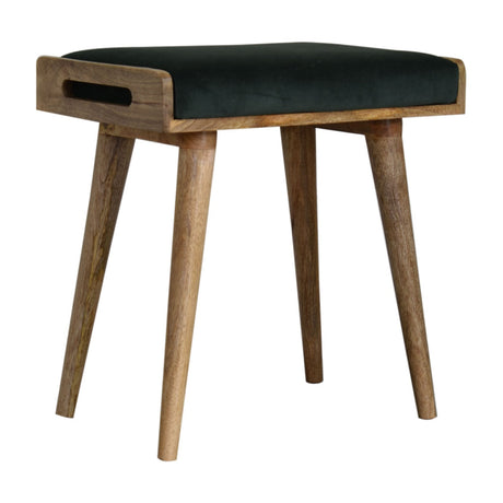 Emerald Velvet Tray Style Footstool NOVEX FURNITURES