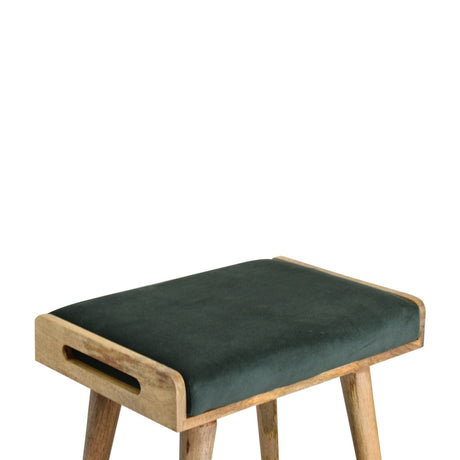 Emerald Velvet Tray Style Footstool NOVEX FURNITURES