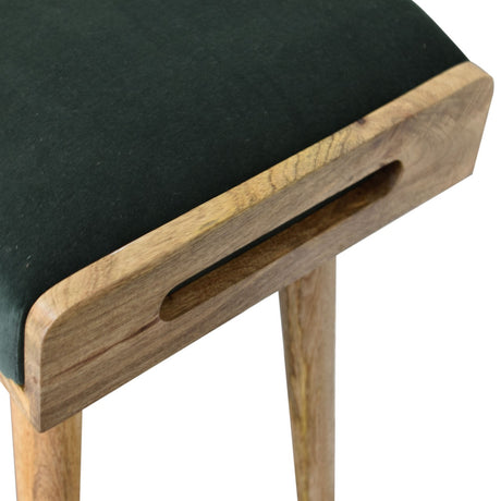Emerald Velvet Tray Style Footstool NOVEX FURNITURES