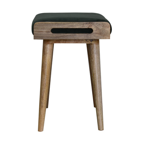 Emerald Velvet Tray Style Footstool NOVEX FURNITURES