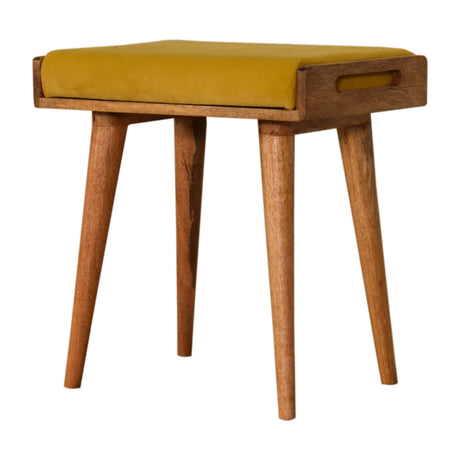 Mustard Velvet Tray Style Footstool NOVEX FURNITURES