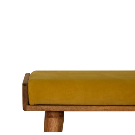 Mustard Velvet Tray Style Footstool NOVEX FURNITURES