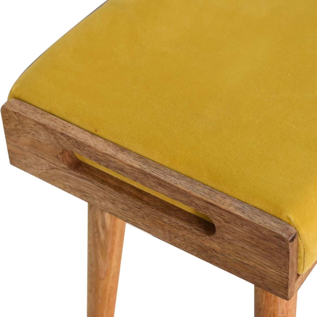 Mustard Velvet Tray Style Footstool NOVEX FURNITURES