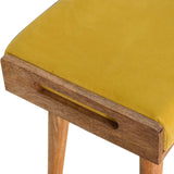 Mustard Velvet Tray Style Footstool NOVEX FURNITURES