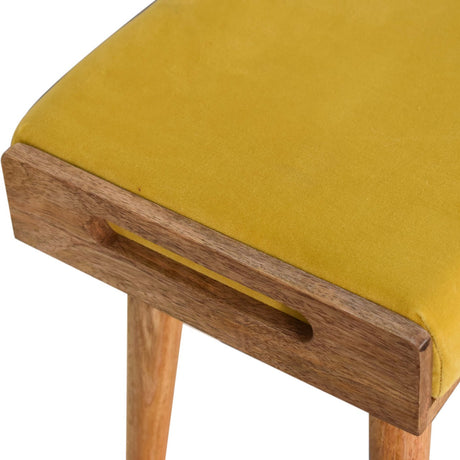 Mustard Velvet Tray Style Footstool NOVEX FURNITURES