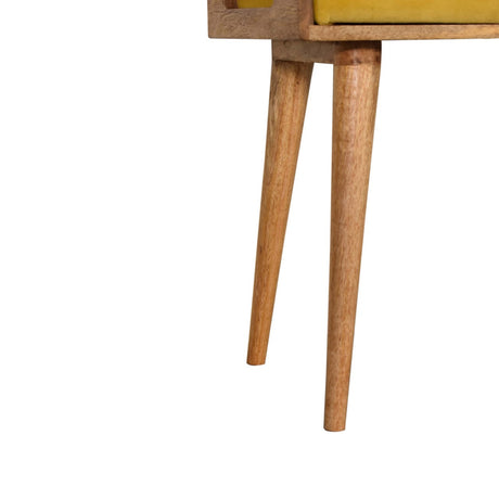 Mustard Velvet Tray Style Footstool NOVEX FURNITURES
