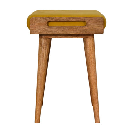 Mustard Velvet Tray Style Footstool NOVEX FURNITURES