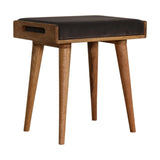 Grey Velvet Tray Style Footstool NOVEX FURNITURE