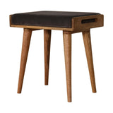 Grey Velvet Tray Style Footstool NOVEX FURNITURE