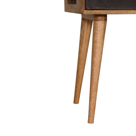 Grey Velvet Tray Style Footstool NOVEX FURNITURE