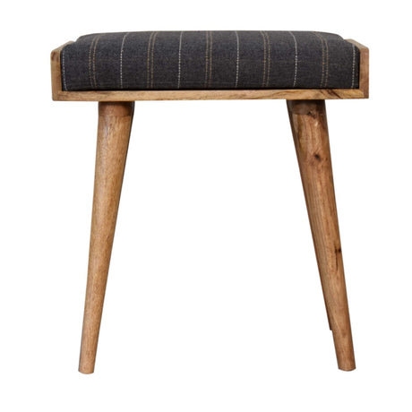 Pewter Tweed Tray Style Footstool NOVEX FURNITURES