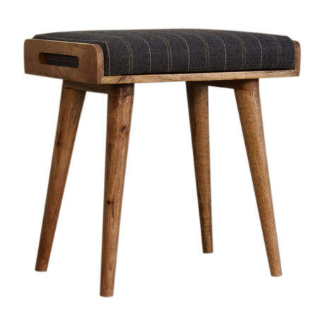 Pewter Tweed Tray Style Footstool NOVEX FURNITURES