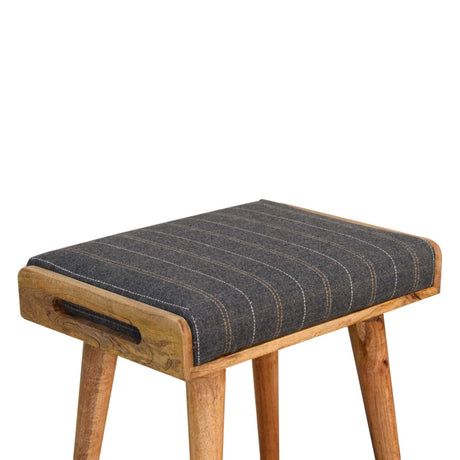 Pewter Tweed Tray Style Footstool NOVEX FURNITURES