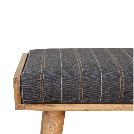 Pewter Tweed Tray Style Footstool NOVEX FURNITURES