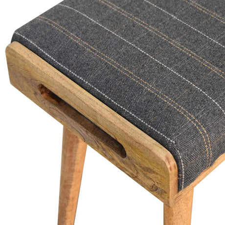 Pewter Tweed Tray Style Footstool NOVEX FURNITURES
