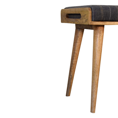 Pewter Tweed Tray Style Footstool NOVEX FURNITURES